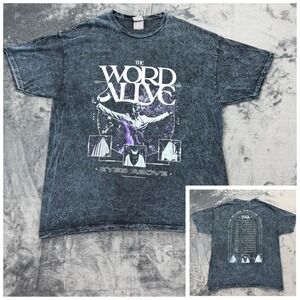 The Word Alive Christian Metal The Eyes Above Tour Band Tee Mineral Wash Gray XL